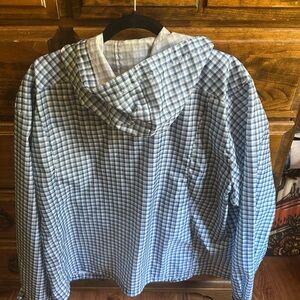 L.L. Bean Blue and White Checkered Jacket